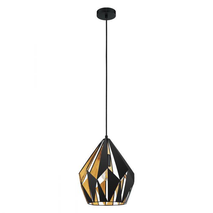Gold with Black Single Light Pendant - LV LIGHTING