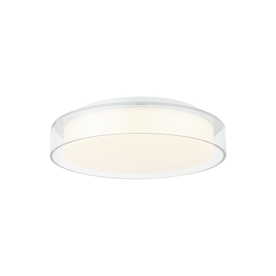 LED Steel Frame with White and Clear Acrylic Shade Flush Mount