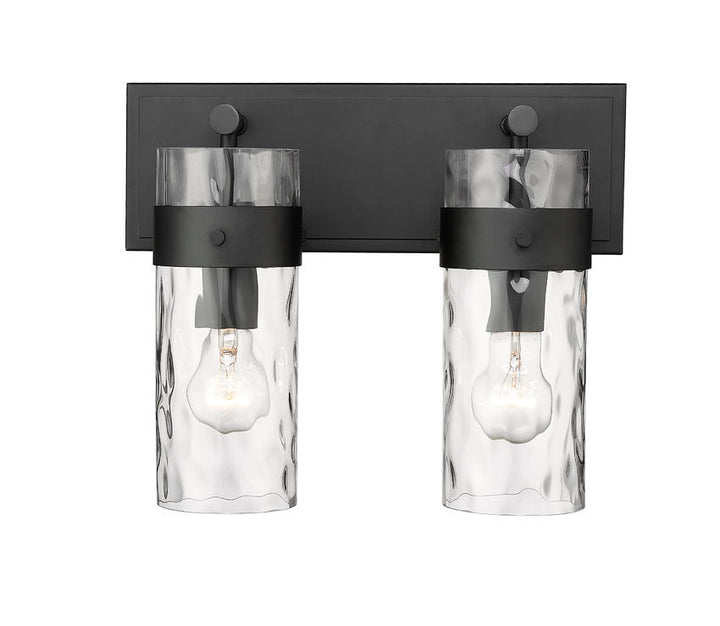 Steel Frame with Clear Cylindrical Glass Shade Vanity Light