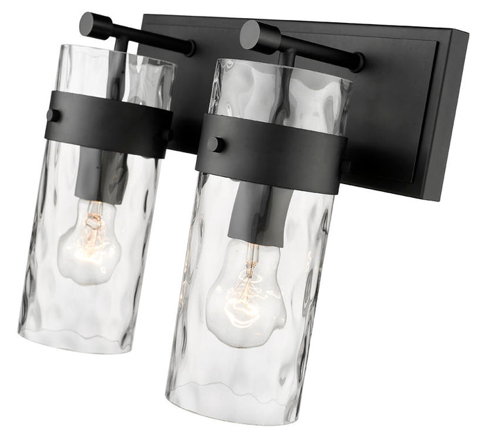Steel Frame with Clear Cylindrical Glass Shade Vanity Light