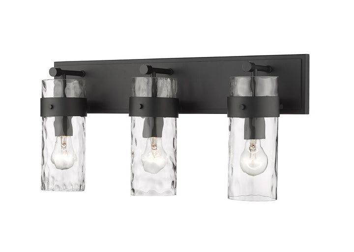 Steel Frame with Clear Cylindrical Glass Shade Vanity Light