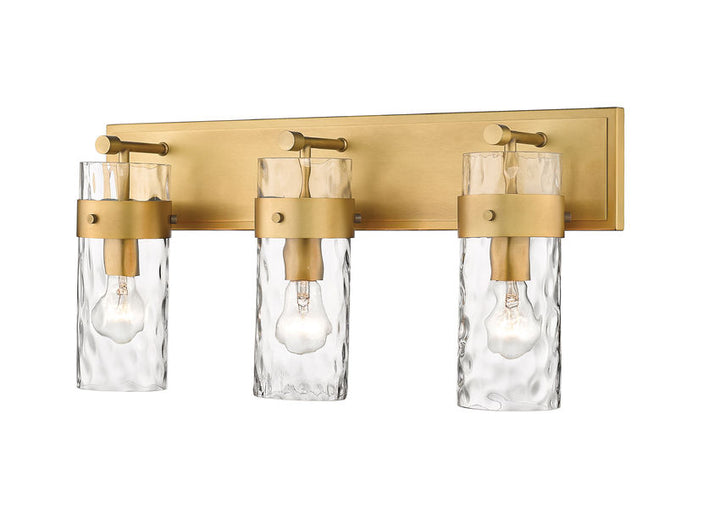 Steel Frame with Clear Cylindrical Glass Shade Vanity Light