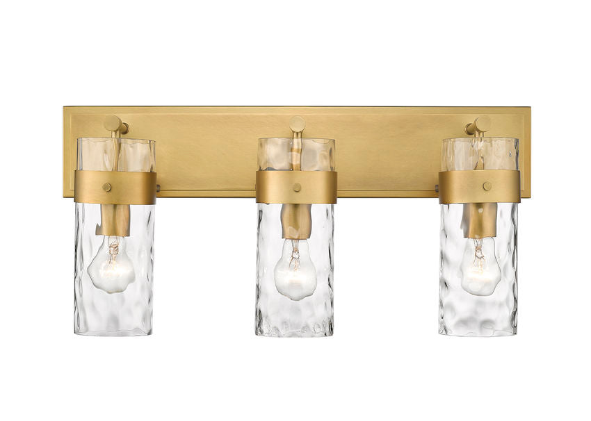 Steel Frame with Clear Cylindrical Glass Shade Vanity Light