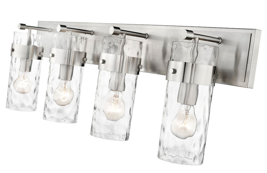 Steel Frame with Clear Cylindrical Glass Shade Vanity Light