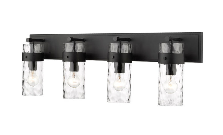 Steel Frame with Clear Cylindrical Glass Shade Vanity Light