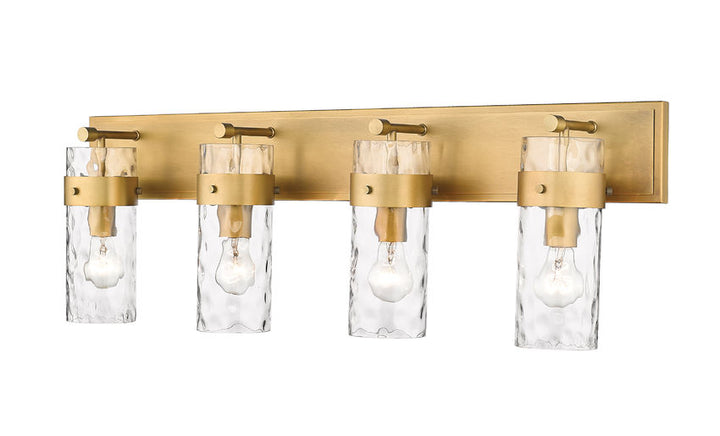 Steel Frame with Clear Cylindrical Glass Shade Vanity Light