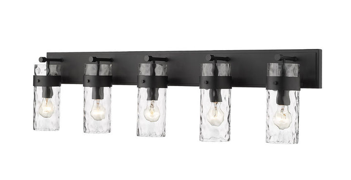 Steel Frame with Clear Cylindrical Glass Shade Vanity Light