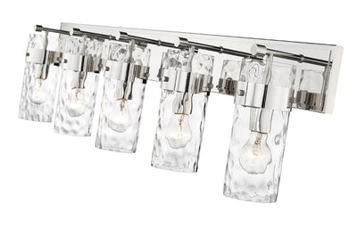 Steel Frame with Clear Cylindrical Glass Shade Vanity Light