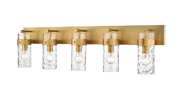 Steel Frame with Clear Cylindrical Glass Shade Vanity Light