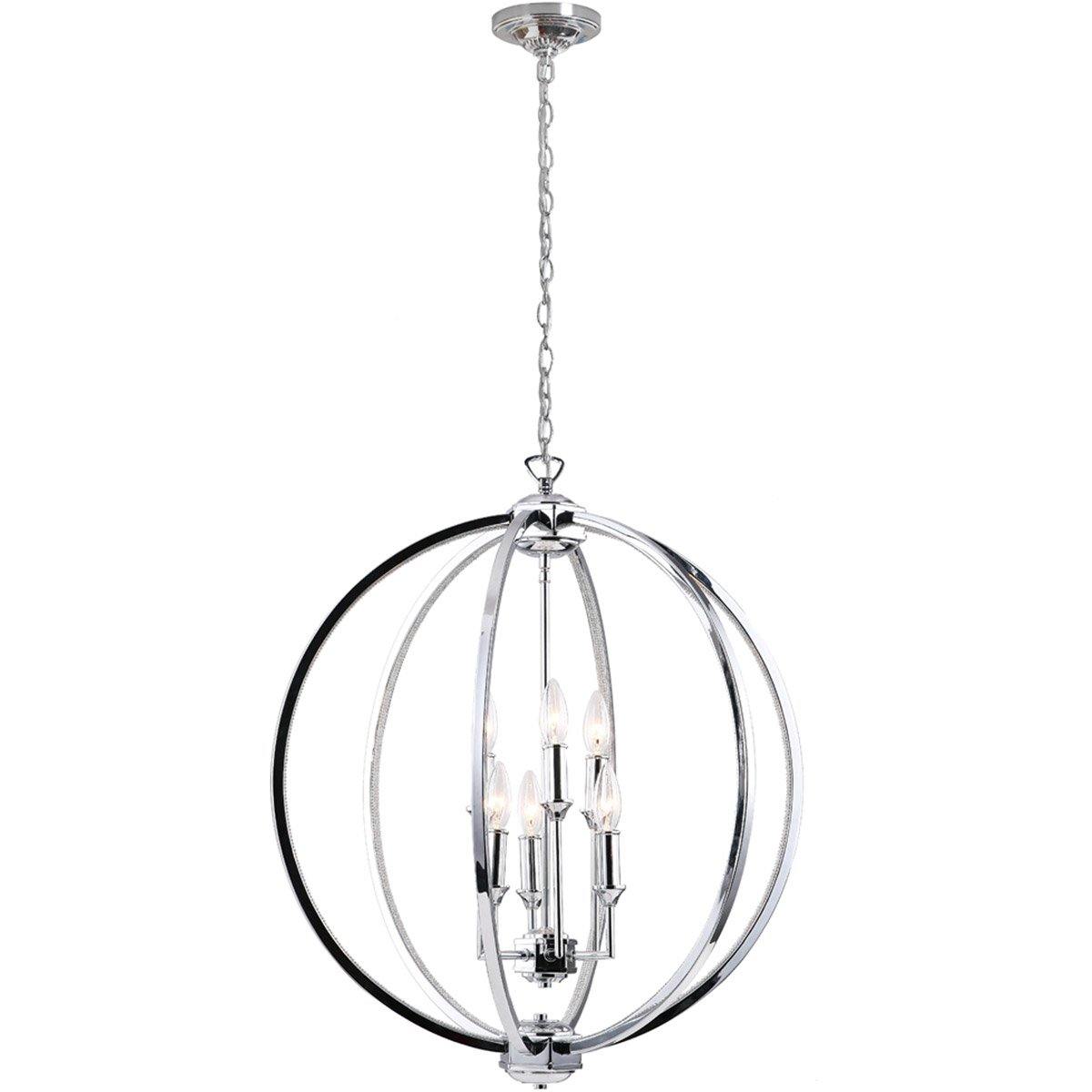 Polished Chrome with Orb Ring Chandelier - LV LIGHTING