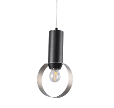 Black with Loop Single Light Pendant - LV LIGHTING