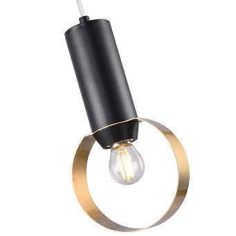 Black with Loop Single Light Pendant - LV LIGHTING