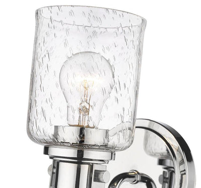 Steel Arch Arm with Clear Seedy Glass Shade Wall Sconce - LV LIGHTING