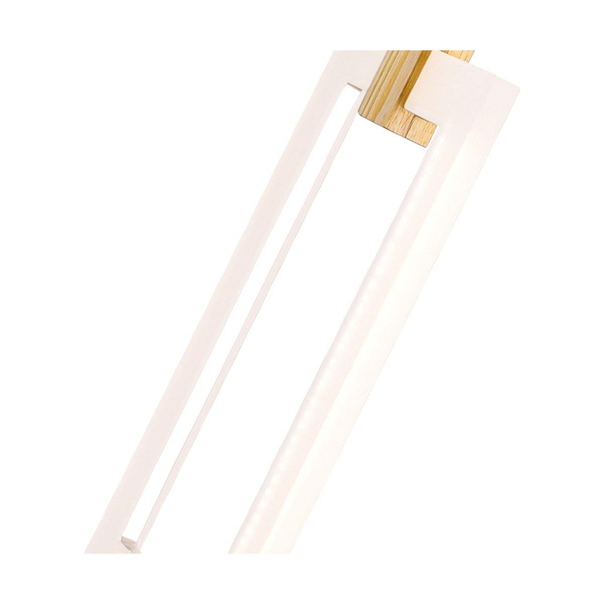 LED Rectangular Ring with White Oak Linear Pendant - LV LIGHTING