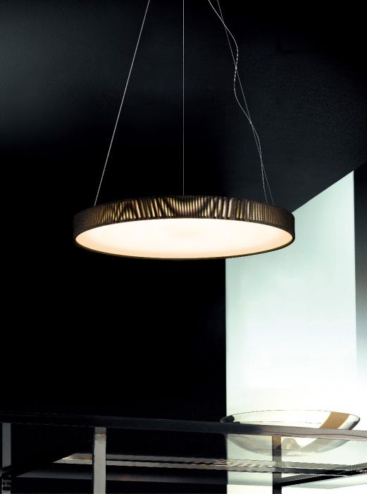 LED White Frame with Black Fabric and Acrylic Diffuser Chandelier