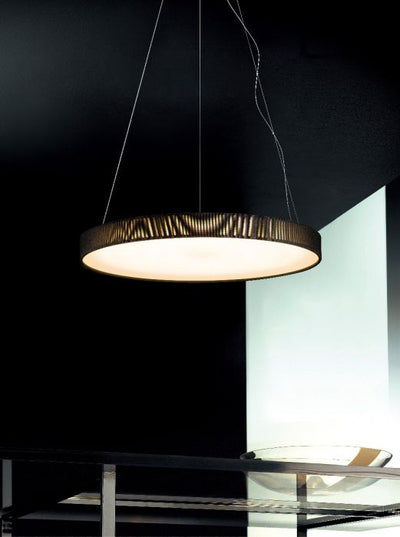 LED White Frame with Black Fabric and Acrylic Diffuser Chandelier
