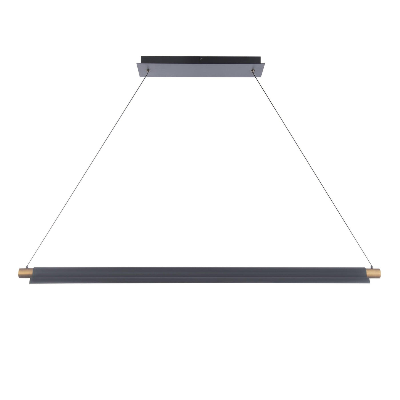 LED Black with Aged Brass Frame Linear Pendant - LV LIGHTING