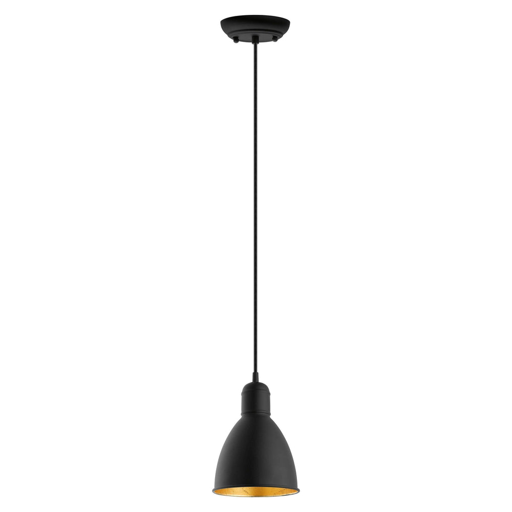 Black with White Single Light Pendant - LV LIGHTING
