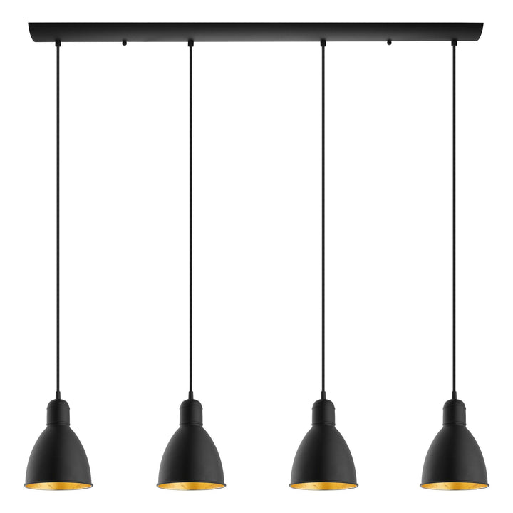 Black with White Single Light Pendant - LV LIGHTING