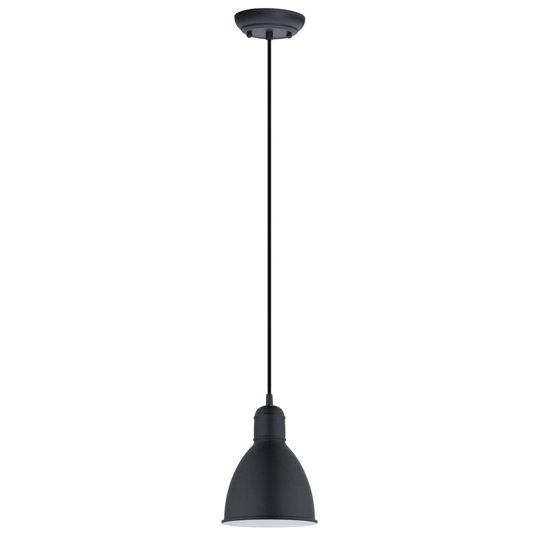 Black with White Single Light Pendant - LV LIGHTING