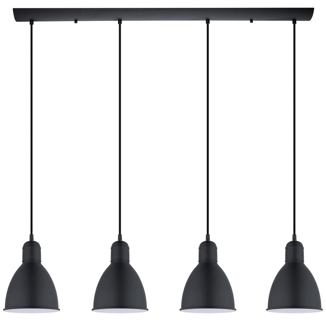 Black with White Single Light Pendant - LV LIGHTING