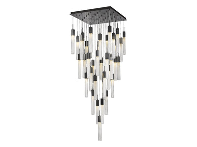 Steel Frame with Hobnail Glass Diffuser Chandelier