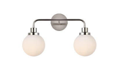 Polish Nickel with Frosted Shade Vanity Light - LV LIGHTING