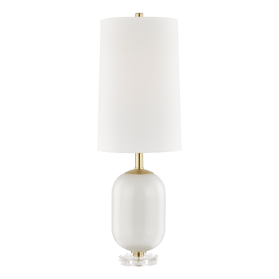 Ceramic Base with White Fabric Shade Table Lamp - LV LIGHTING