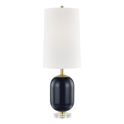 Ceramic Base with White Fabric Shade Table Lamp - LV LIGHTING