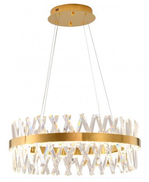 LED Steel Cross Clear Crystal Round Chandelier - LV LIGHTING