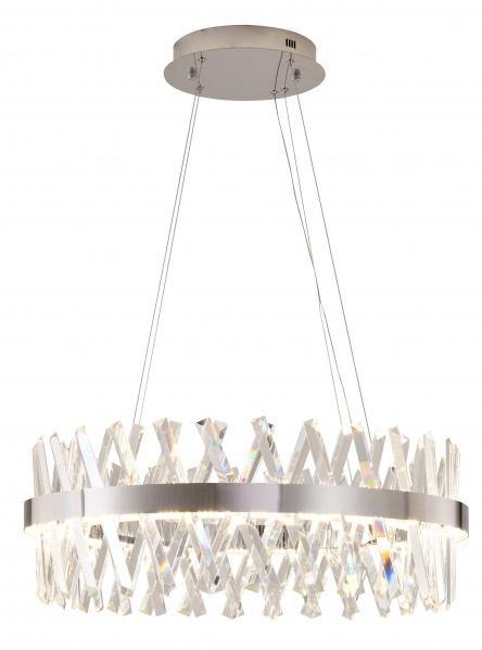 LED Steel Cross Clear Crystal Round Chandelier - LV LIGHTING