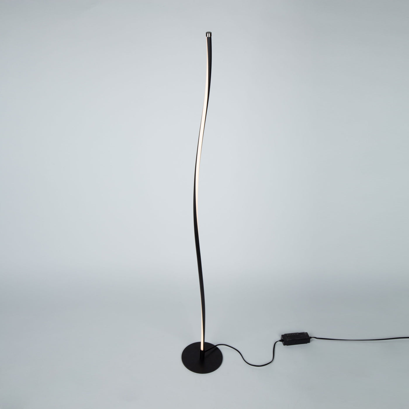 Twisted Matte Black Frame with Acrylic Diffuser Floor Lamp