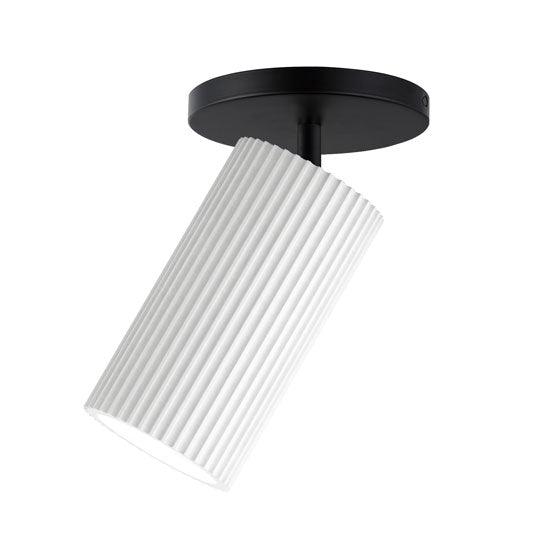 LED Black and White Plaster Cylindrical Shade Mono Point - LV LIGHTING