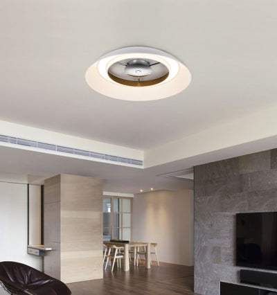 LED Matte White Shade with Acrylic Diffuser Flush Mount