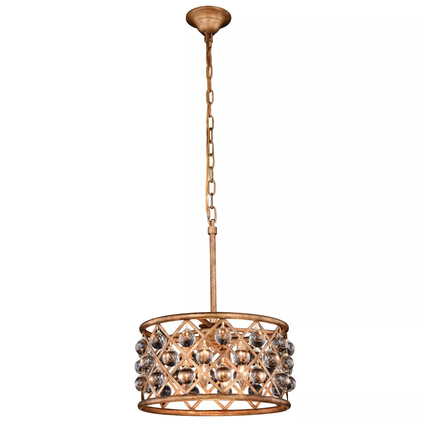 Gold with Crystal Pendant - LV LIGHTING