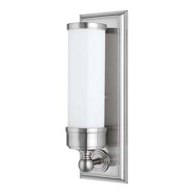 Steel with Cylindrical Opal Glossy Glass Shade Wall Sconce - LV LIGHTING
