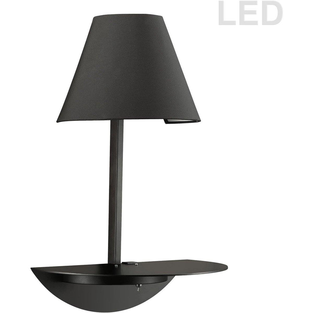 Steel with Fabric Shade Shelve Wall Sconce - LV LIGHTING