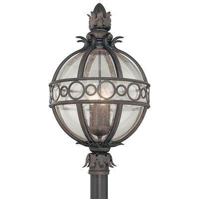 Campanile Bronze with Clear Seedy Glass Outdoor Post Light - LV LIGHTING