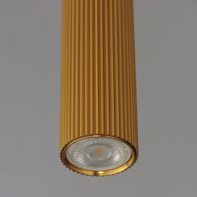 Steel Ribbed Cylindrical Tube Pendant