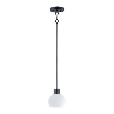 Black with Frosted Shade Single Light Pendant - LV LIGHTING