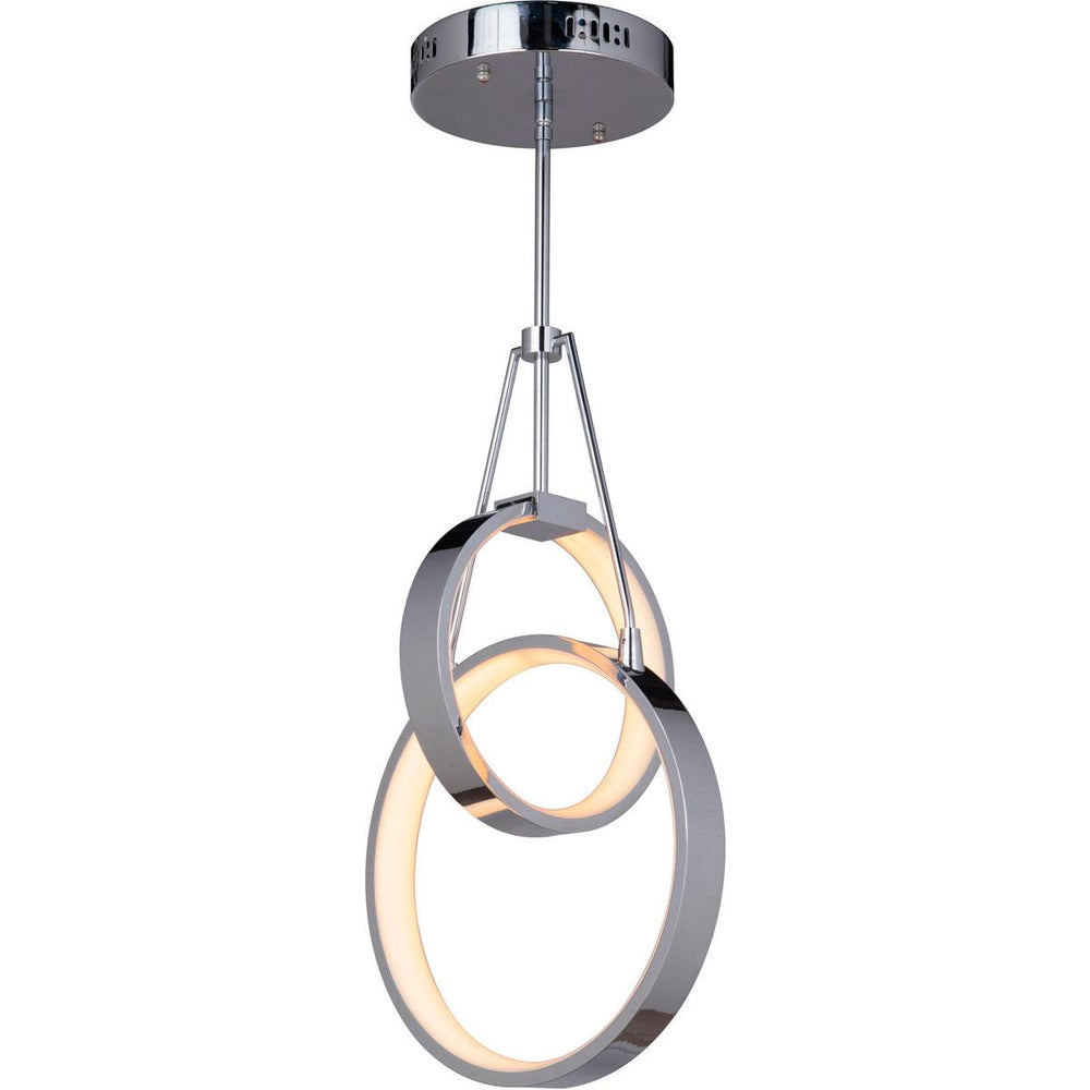 LED Chrome Double Ring with Acrylic Diffuser Pendant - LV LIGHTING