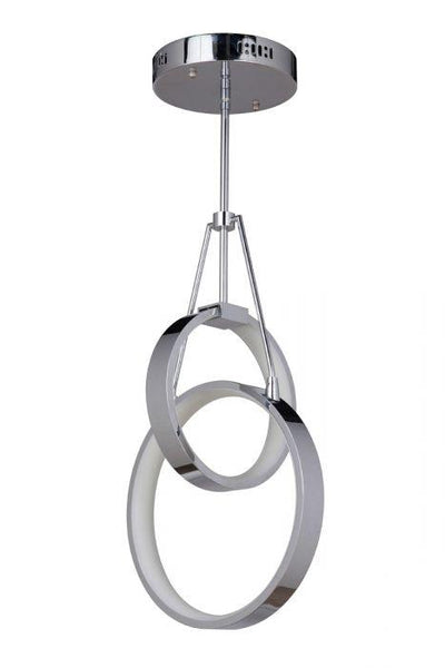 LED Chrome Double Ring with Acrylic Diffuser Pendant - LV LIGHTING