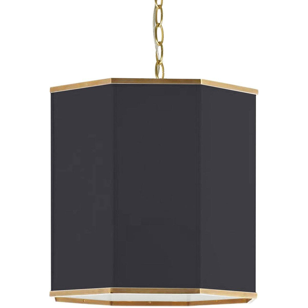 Steel with Hexagon Fabric Shade Pendant - LV LIGHTING