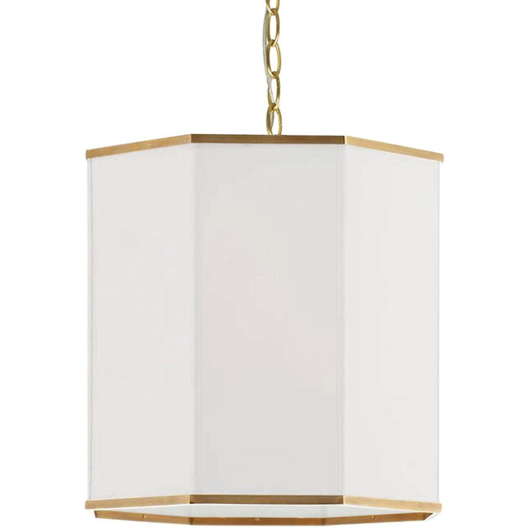 Steel with Hexagon Fabric Shade Pendant - LV LIGHTING