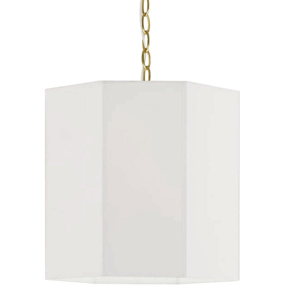 Steel with Hexagon Fabric Shade Pendant - LV LIGHTING