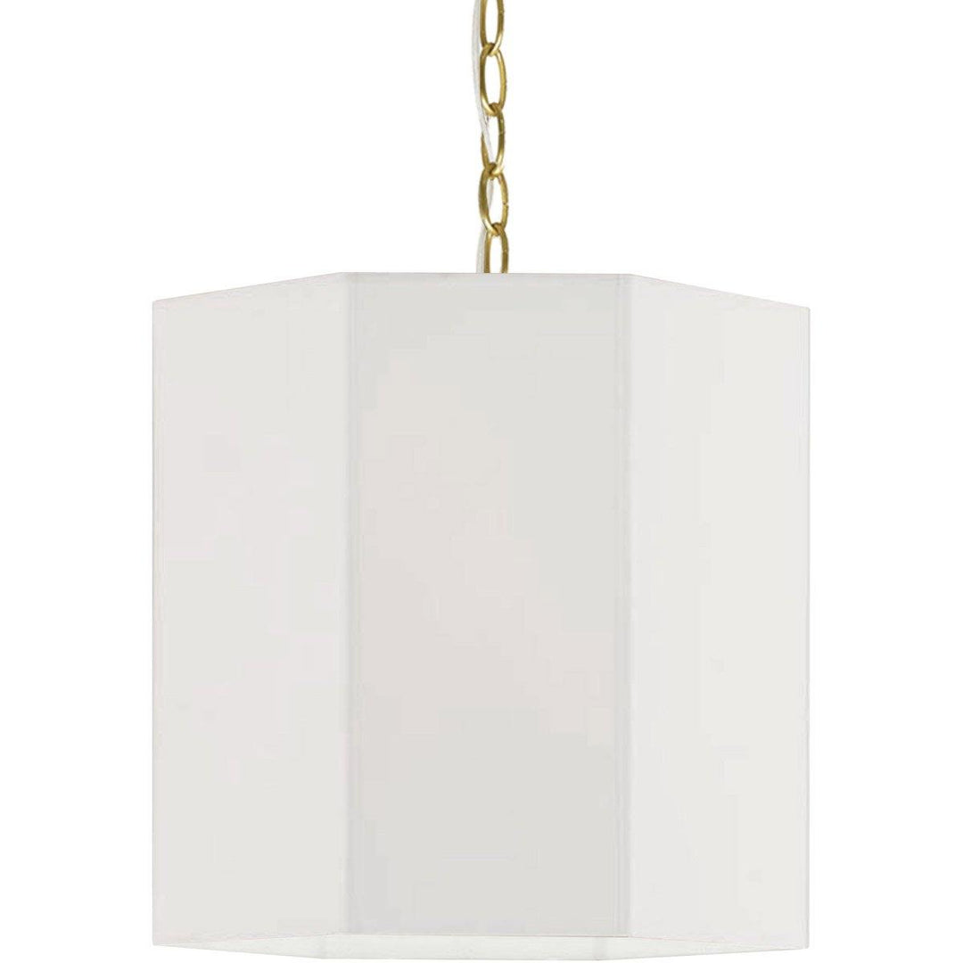 Steel with Hexagon Fabric Shade Pendant - LV LIGHTING