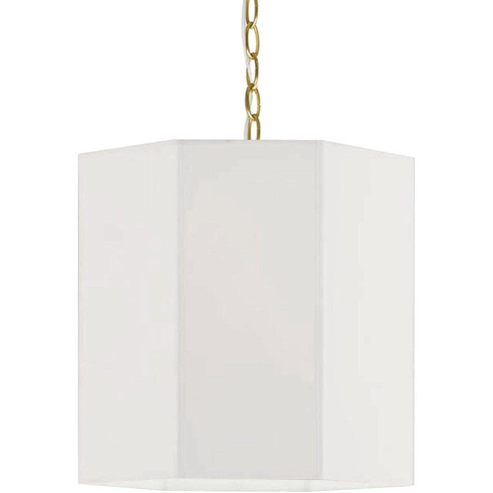 Steel with Hexagon Fabric Shade Pendant - LV LIGHTING