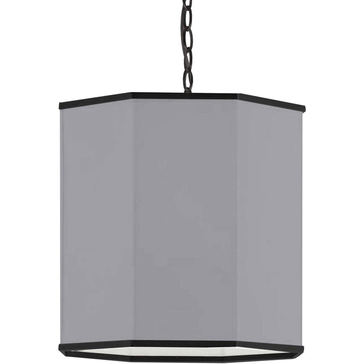 Steel with Hexagon Fabric Shade Pendant - LV LIGHTING