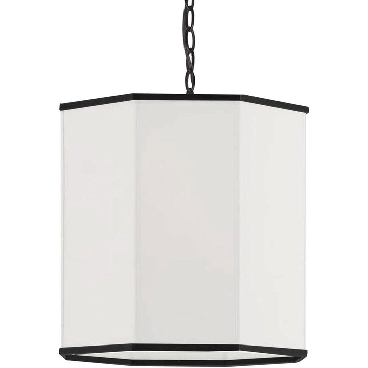 Steel with Hexagon Fabric Shade Pendant - LV LIGHTING