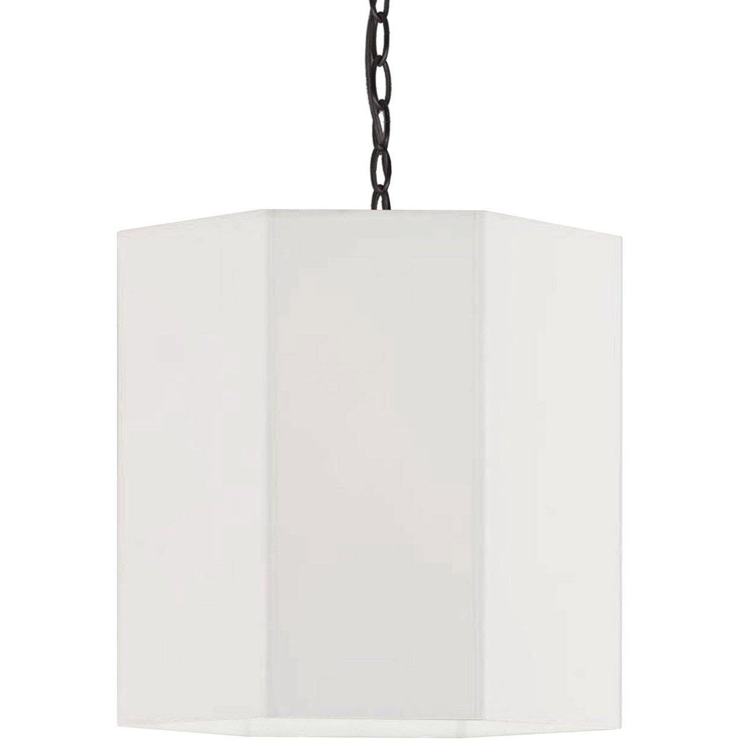 Steel with Hexagon Fabric Shade Pendant - LV LIGHTING